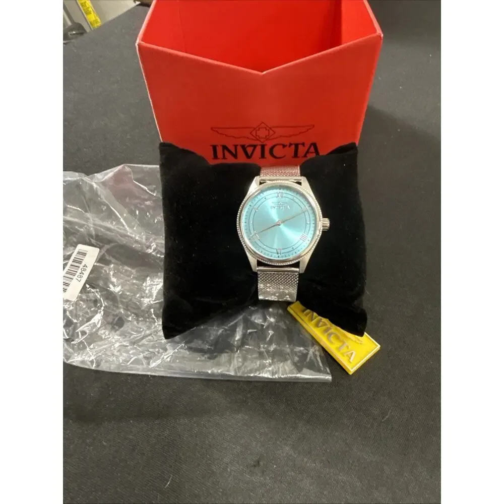 Invicta Celestial Women's 36mm Watch Silver Tone Mesh Band Blue Dial 48487 NEW